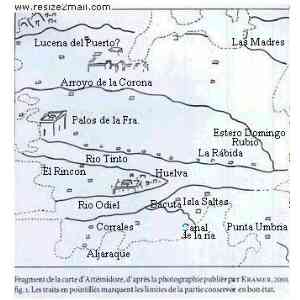 Click para ampliar. Pulsa en el nombre para ver la ficha. Interpretación Mapa de Artemidoro. Ilustración nº 1